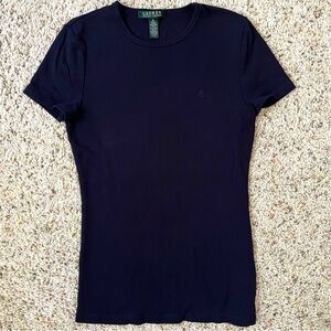 Lauren Ralph Lauren Women's Navy Short Sleeve Tee